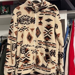 Aztec Pattern Fleece Jacket